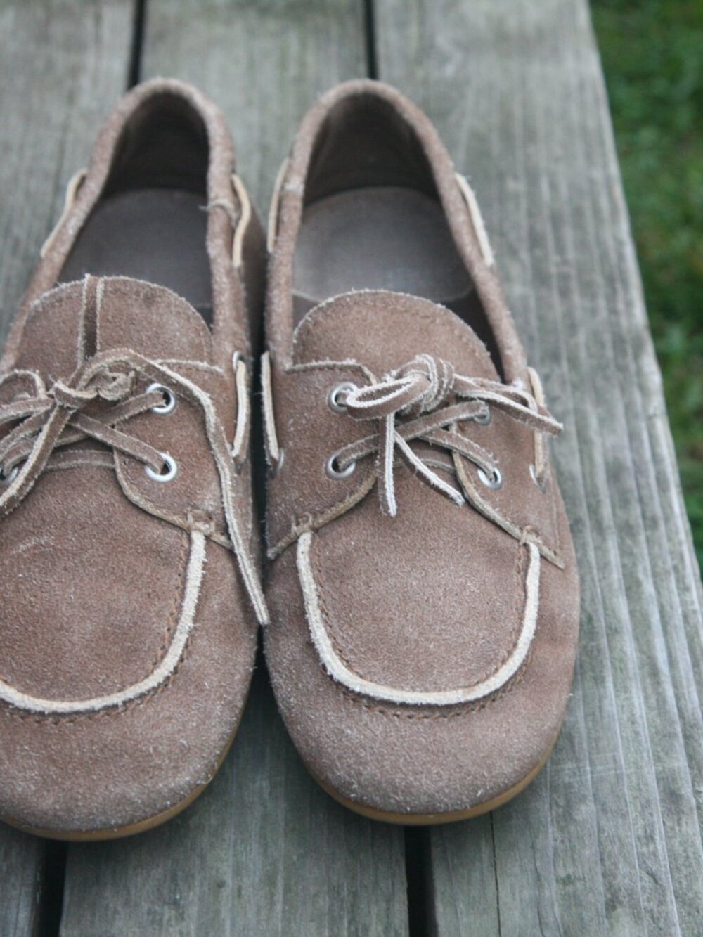 Size 10 - JEFFREY CAMPBELL Women's Taupe Suede Yachting Day Boat Shoes - Picture 7 of 12